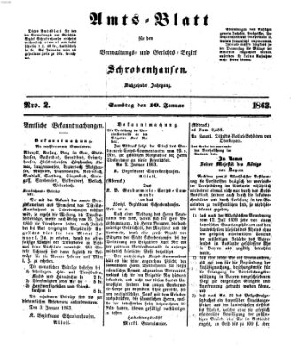 Amts-Blatt für den Verwaltungs- und Gerichts-Bezirk Schrobenhausen Samstag 10. Januar 1863