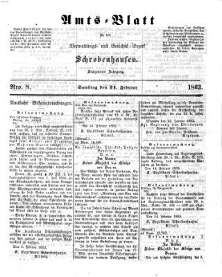 Amts-Blatt für den Verwaltungs- und Gerichts-Bezirk Schrobenhausen Samstag 21. Februar 1863