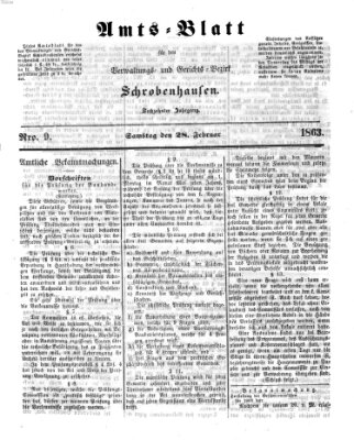 Amts-Blatt für den Verwaltungs- und Gerichts-Bezirk Schrobenhausen Samstag 28. Februar 1863