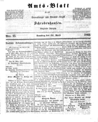 Amts-Blatt für den Verwaltungs- und Gerichts-Bezirk Schrobenhausen Samstag 11. April 1863