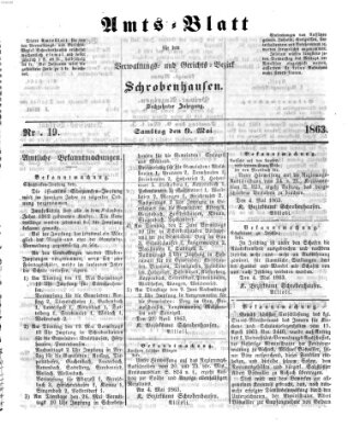 Amts-Blatt für den Verwaltungs- und Gerichts-Bezirk Schrobenhausen Samstag 9. Mai 1863