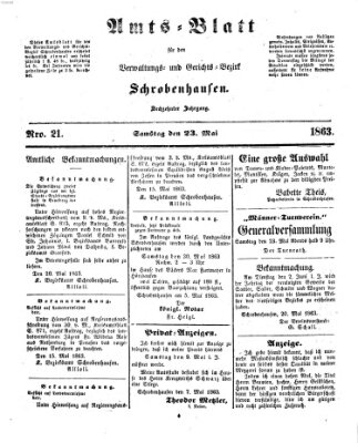 Amts-Blatt für den Verwaltungs- und Gerichts-Bezirk Schrobenhausen Samstag 23. Mai 1863