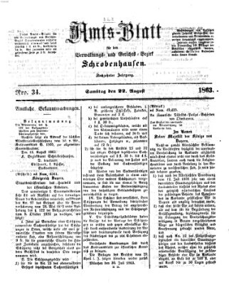 Amts-Blatt für den Verwaltungs- und Gerichts-Bezirk Schrobenhausen Samstag 22. August 1863
