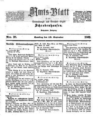 Amts-Blatt für den Verwaltungs- und Gerichts-Bezirk Schrobenhausen Samstag 19. September 1863