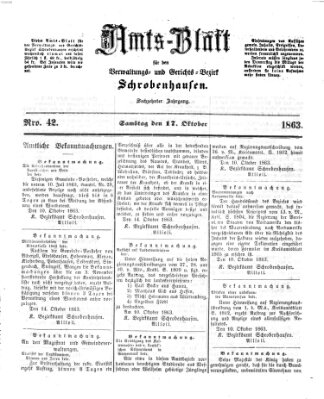 Amts-Blatt für den Verwaltungs- und Gerichts-Bezirk Schrobenhausen Samstag 17. Oktober 1863