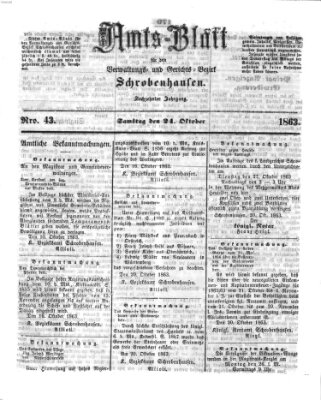 Amts-Blatt für den Verwaltungs- und Gerichts-Bezirk Schrobenhausen Samstag 24. Oktober 1863