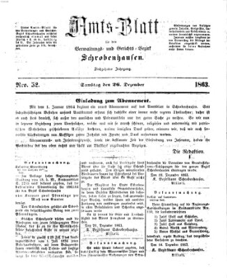 Amts-Blatt für den Verwaltungs- und Gerichts-Bezirk Schrobenhausen Samstag 26. Dezember 1863