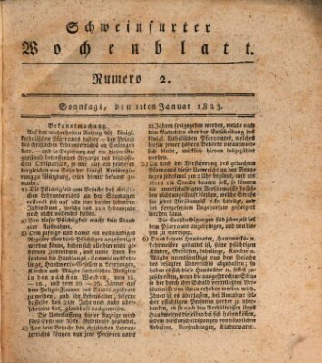 Schweinfurter Wochenblatt Sonntag 12. Januar 1823