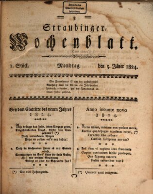 Straubinger Wochenblatt Montag 5. Januar 1824