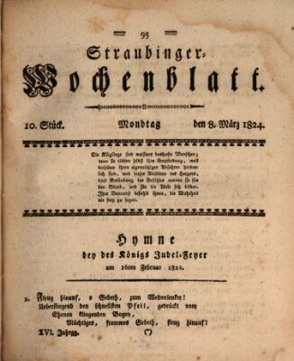 Straubinger Wochenblatt Montag 8. März 1824