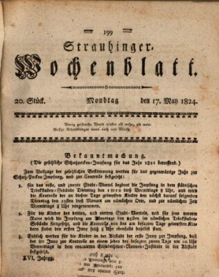 Straubinger Wochenblatt Montag 17. Mai 1824