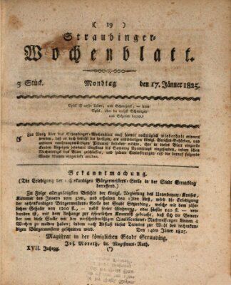 Straubinger Wochenblatt Montag 17. Januar 1825