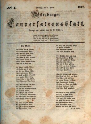 Würzburger Conversationsblatt Freitag 1. Januar 1847