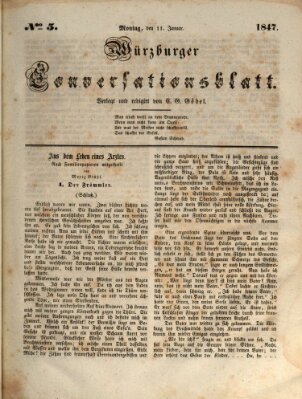 Würzburger Conversationsblatt Montag 11. Januar 1847