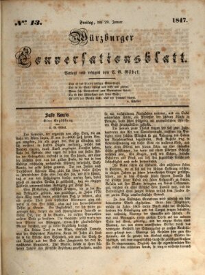 Würzburger Conversationsblatt Freitag 29. Januar 1847