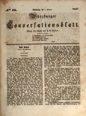 Würzburger Conversationsblatt Mittwoch 3. Februar 1847