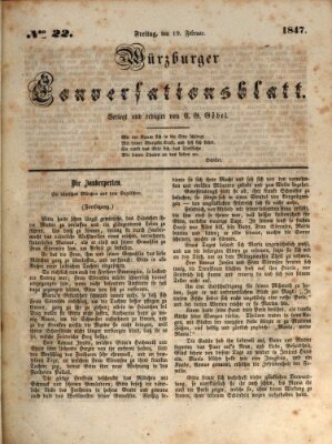 Würzburger Conversationsblatt Freitag 19. Februar 1847