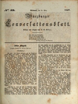 Würzburger Conversationsblatt Mittwoch 31. März 1847