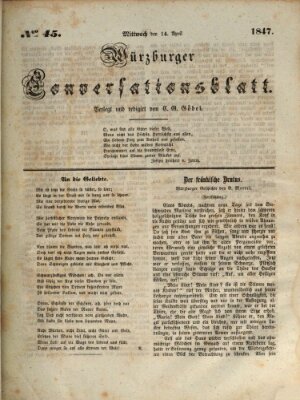 Würzburger Conversationsblatt Mittwoch 14. April 1847