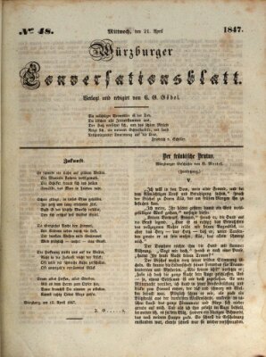 Würzburger Conversationsblatt Mittwoch 21. April 1847