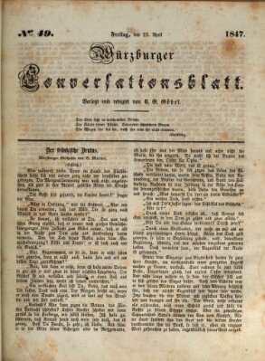 Würzburger Conversationsblatt Freitag 23. April 1847