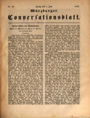 Würzburger Conversationsblatt Freitag 4. Juni 1847