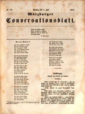 Würzburger Conversationsblatt Montag 5. Juli 1847