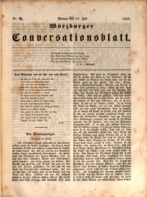 Würzburger Conversationsblatt Montag 12. Juli 1847