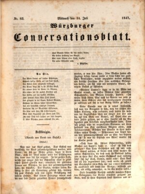 Würzburger Conversationsblatt Mittwoch 14. Juli 1847