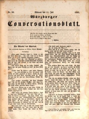 Würzburger Conversationsblatt Mittwoch 21. Juli 1847