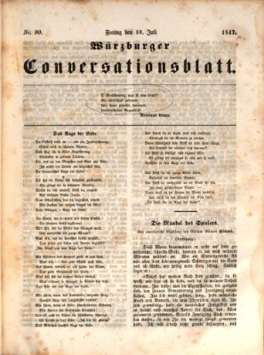 Würzburger Conversationsblatt Freitag 30. Juli 1847