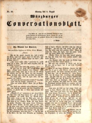 Würzburger Conversationsblatt Montag 2. August 1847