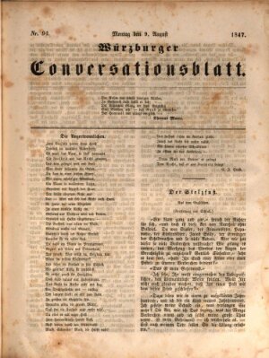 Würzburger Conversationsblatt Montag 9. August 1847