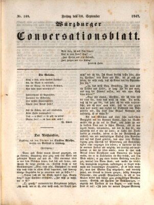 Würzburger Conversationsblatt Freitag 10. September 1847