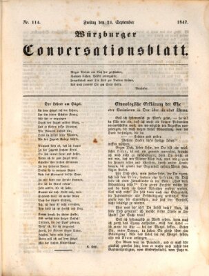 Würzburger Conversationsblatt Freitag 24. September 1847