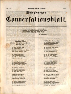 Würzburger Conversationsblatt Mittwoch 20. Oktober 1847