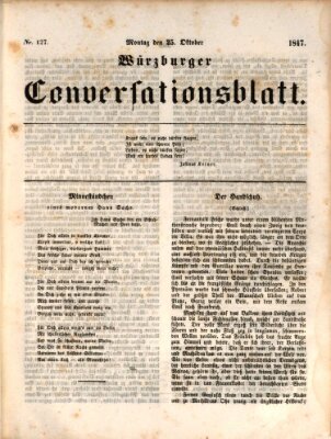 Würzburger Conversationsblatt Montag 25. Oktober 1847