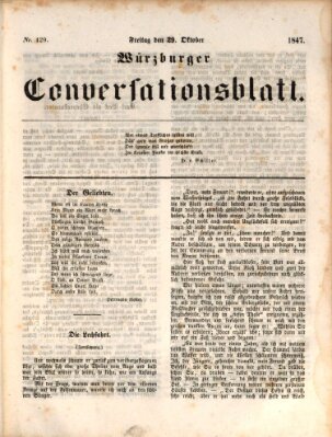 Würzburger Conversationsblatt Freitag 29. Oktober 1847