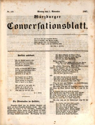 Würzburger Conversationsblatt Montag 1. November 1847