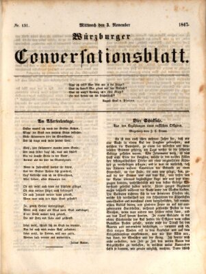 Würzburger Conversationsblatt Mittwoch 3. November 1847