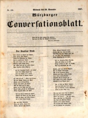 Würzburger Conversationsblatt Mittwoch 10. November 1847