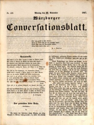 Würzburger Conversationsblatt Montag 22. November 1847