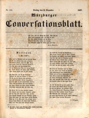 Würzburger Conversationsblatt Freitag 3. Dezember 1847