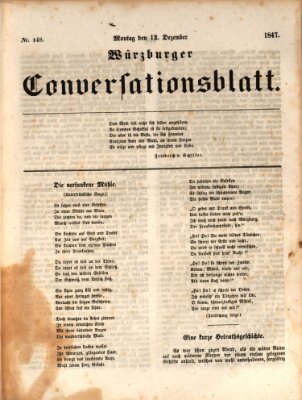 Würzburger Conversationsblatt Montag 13. Dezember 1847