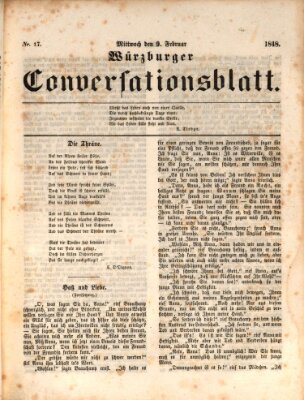 Würzburger Conversationsblatt Mittwoch 9. Februar 1848