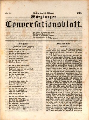 Würzburger Conversationsblatt Freitag 11. Februar 1848