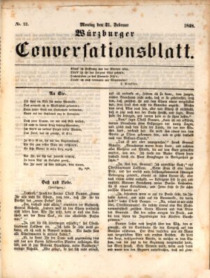 Würzburger Conversationsblatt Montag 21. Februar 1848