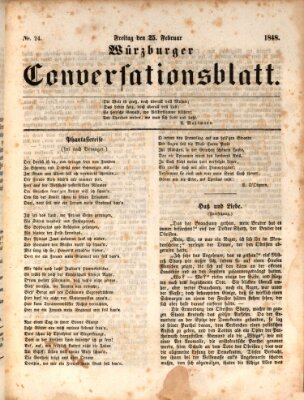 Würzburger Conversationsblatt Freitag 25. Februar 1848