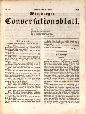 Würzburger Conversationsblatt Montag 3. April 1848