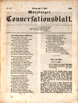 Würzburger Conversationsblatt Freitag 7. April 1848